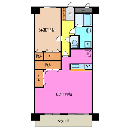 中川原駅 徒歩7分 9階の物件間取画像